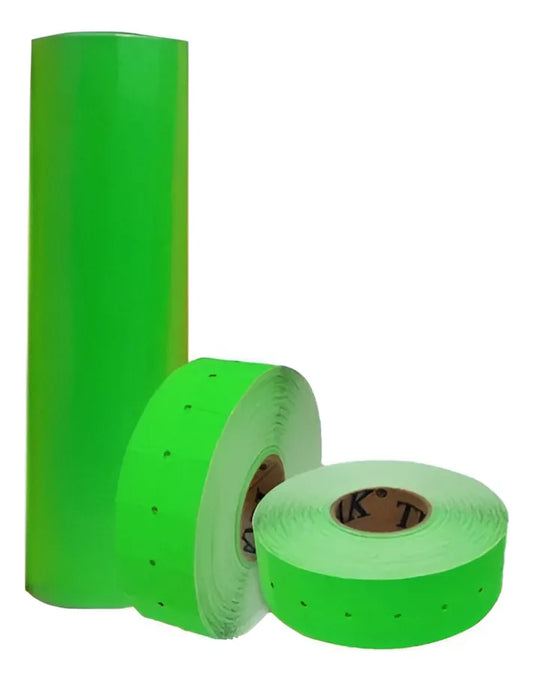 Etiquetas Fluorescentes GS 8 Digitos 21x12mm- Verde (10 Rollos)