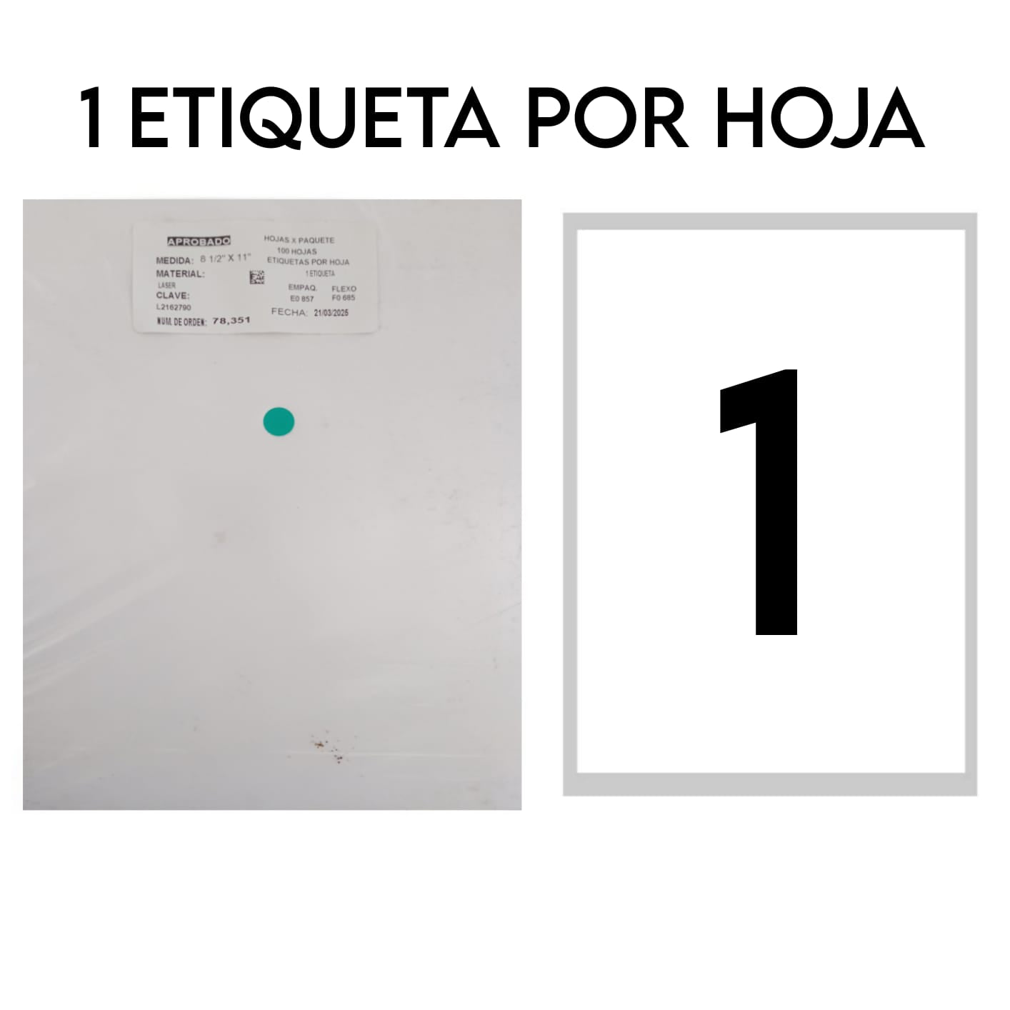 Etiquetas Láser Ink-Jet 8.5" x 11" – Paquete 100 Hojas Adhesivas
