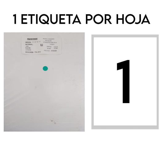 Etiquetas Láser Ink-Jet 8.5" x 11" – Paquete 100 Hojas Adhesivas