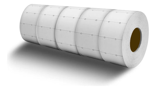 Etiquetas Blancas GT 30 Dígitos 30x18mm – Sin Impresión (5 Rollos)
